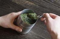 CHA KOGU Boîte à thé en acier inoxydable 18-8 fabriquée à Tsubamesanjo, Nigata, Japon artisanat de haute qualité