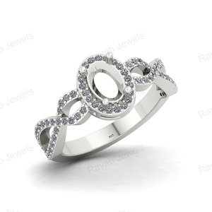Bijouterie en argent sterling plaqué or 925 de bonne qualité à l'exportation Bijouterie ovale 8x6mm Résine semi-monture Fabricant en gros - Product Image 4