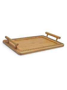 Modern Design Mango Wood Serving Tray with Metal Handle Hot Selling Kitchenware for Wedding Tableware Food Serving Tray - Product Image 4