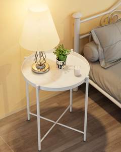 Folding Metal Side <b>Table</b> for Living Room & Bedroom Portable Space Saving Accent <b>Table</b> for Sofa Bedside Balcony & Office - Product Image 4
