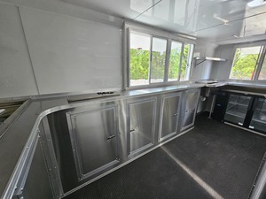 Remolque de comida remolcable blanco de 7 'X 16' para eventos, Catering, barra móvil para aperitivos, fábrica de alimentos, bodega, dulces - Product Image 3