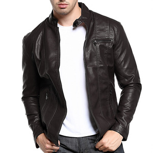 Veste en cuir vintage à fermeture éclair pour hommes High Street Winter Bomber Broded Logo Manufacturer's jacket for men DDP Shipping - Product Image 3