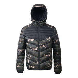 Long Sleeve Hooded Canvas Puffer <b>Jacket</b> Men's Custom Logo Printed Waterproof Winter Outdoor Casual Streetwear OEM - Product Image 2