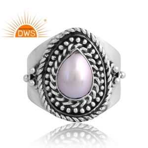 Nuevo diseño elegante, anillo de piedras preciosas de perlas naturales de Plata de Ley 925, joyería personalizada para mujer, regalo para ella - Product Image 3