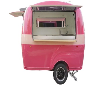 Customized European Style <b>Towable</b> Food Trailer for Sale Bubble Tea Coffee Vending Cart for Snacks Hotdogs Ice Cream Stainless - Product Image 1