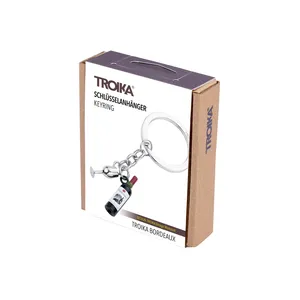 Portachiavi Personalizzato a Forma di Bottiglia di Vino Bordeaux, Gadget Promozionale con Moschettone - Product Image 2