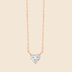Collier cœur suspendu avec diamant taille cœur cultivé en laboratoire 0,14 carat F-VS en or massif 14 carats, cadeau romantique pour elle - Product Image 2