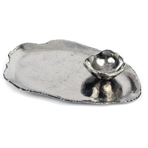 Restaurants <b>Silver</b> Plated Finished Aluminum Metal Chip and <b>Dip</b> Bowl New Look for Home Hotel Dinnerware Home - Product Image 1