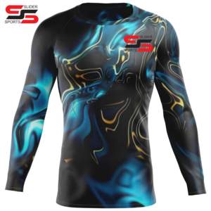 Diseño sublimado de protector de erupción de manga completa para MMA y BJJ con ajuste de compresión y protección UV estilo kimono de jiu jitsu - Product Image 3