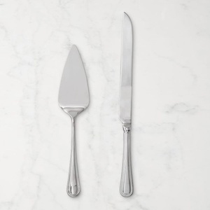 Premium metal <b>cake</b> <b>server</b> and knife set with unique handcrafted design suitable for rustic farmhouse and classic themed parties - Product Image 4