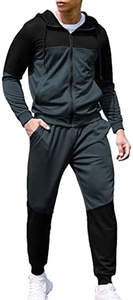 Ensemble de survêtement décontracté en molleton 100 % coton de haute qualité, coupe évasée, 440 g/m², avec sweat à capuche zippé, pour l'hiver, grandes tailles, couleur unie - Product Image 6