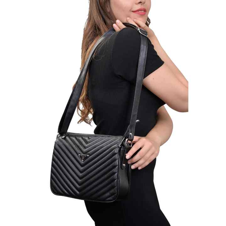 Fluffy Patterned Bag with Shoulder Strap