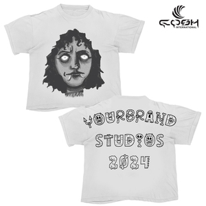 T-shirt personnalisé sérigraphie vierge DTF DTG impression bouffante en détresse chenille appliques broderie Street Wear t-shirt décontracté pour hommes - Product Image 2