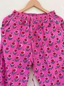 Indien fait à la main 100% coton imprimé fleuri vêtements de nuit matin marche costume élégant décontracté pour la saison d'été pour les vacances printemps cadeaux - Product Image 2