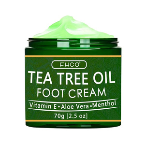 Crème pour les pieds à l'huile <span class=keywords><strong>d</strong></span>'arbre à thé naturelle avec vitamine E, aloe vera, menthol, exfoliante, élimination des peaux mortes, hydratante pour les pieds - Product Image 3