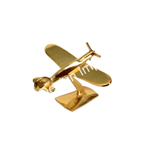 Modelo de Avión con Hélices y Base, Acabado en Oro PVD, Aluminio Fundido, Modelo de Avión a Escala Personalizado de Lujo, Decoración para el Hogar, Interior - Product Image 4