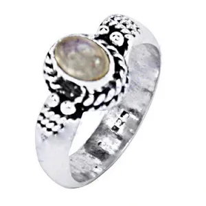 925 Sterling Silver Women's Moonstone <b>Ring</b> <b>Dainty</b> Geometric Design Invisible Setting Rhodium Plating IGI Certified Fine Jewelry - Product Image 1