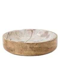 Bol de service rond en bois imprimé émaillé Ensemble de bols en bois de manguier Passe au lave-vaisselle Vaisselle naturelle Ensemble de service à salade Meilleure qualité - Product Image 2