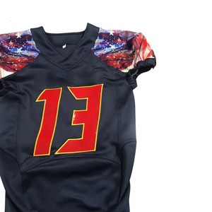 Uniforme de football américain respirant à manches courtes, imprimé sur mesure, vêtements d'entraînement et de match d'équipe, haute qualité, commandes en gros - Product Image 4