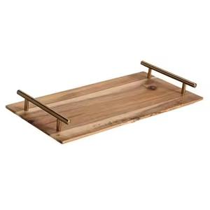 Plateau de service extra large en bois le plus vendu avec poignée en fer Plateaux de service pour chocolat avec poignée Nouveauté - Product Image 2