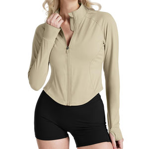 Veste de sport pour femmes OEM et ODM pour le yoga et la salle de sport dames Fitness séchage rapide vêtements de sport confortables logo avant respirant - Product Image 1