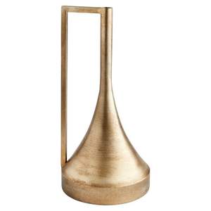 Florero de metal de latón antiguo Tipo de embudo Florero de mesa decorativo Hecho de aluminio duradero - Product Image 1