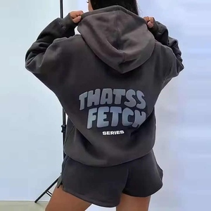 Personalizado para Puff estampado 500 Gsm Heavyweight mujer chándal 100% algodón Sudadera con capucha Streetwear Sudadera con capucha con cuello - Product Image 1