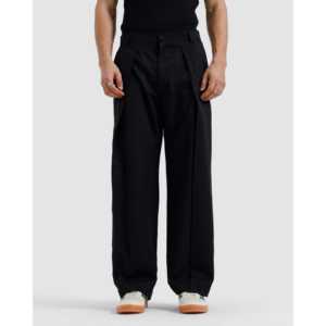 Pantalon plissé sur mesure XL à rayures fines en tissu de velours côtelé, décorations de logo personnalisées, surpiqûres colorées effet vieilli - Product Image 4