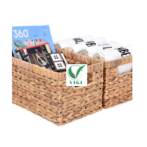 ถาดเก็บผักตบชวาตะกร้าทรงสี่เหลี่ยมสำหรับบ้านและห้องครัว - Product Image 1