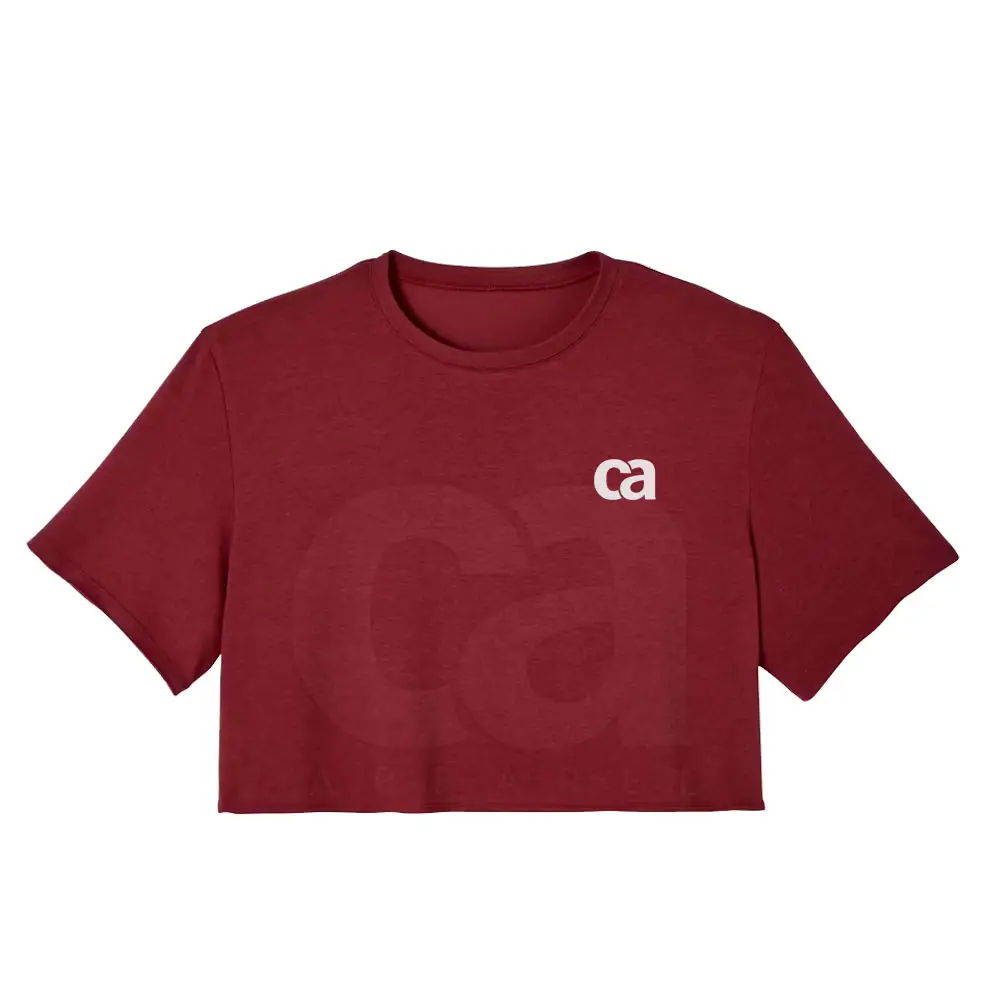 Maroon top cropped manga curta feminino, cor lisa simples top cropped