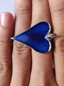 Corazón azul esmalte pavé diamante colgante 925 plata esterlina estilo Vintage negro rodio plateado 35x25MM para fiesta de boda - Product Image 4