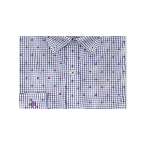 Camicia Elegante da Uomo Original Penguin Heritage Slim Fit Performance Stretch a Pois e Quadretti 100% Cotone Popeline Bianca Taglia 16.5X34-35 - Product Image 3
