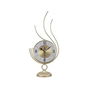 Standard Look Desk <b>Clock</b> With Stand in Golden Finished Metal Table <b>Clock</b> Home Decoration for Hotel Office Use - Product Image 5
