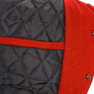 Red White Letterman Varsity Jacket Cuerpo de lana Mangas de cuero Diseño personalizado CollegeBaseballjacket para hombres - Product Image 5