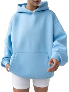 Sudadera con capucha de cuello alto de gran tamaño para mujer de alta calidad hombro caído 100% algodón polar letras impresas digitales 360g peso de tela - Product Image 5