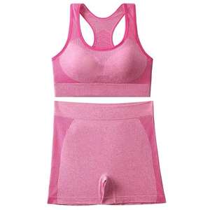 ชุดออกกำลังกายโยคะสำหรับผู้หญิง คุณภาพพรีเมียม ขายส่ง แบบ 2 ชิ้น ผ้าโพลีเอสเตอร์/ไนลอน ป้องกันแบคทีเรีย พร้อมเชือกผูก - Product Image 3