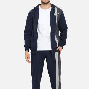 ชุดวอร์มผ้าฟลีซสองชิ้นลำลองสีพื้นสำหรับผู้ชายมาใหม่ - Product Image 5