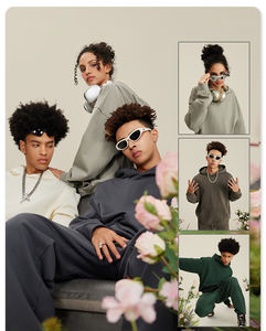 Fabricant de sweats à capuche H5414 personnalisé de haute qualité doublure en éponge française sweats à capuche sans ficelle sweats à capuche unisexes surdimensionnés - Product Image 6