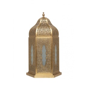 Farol Decorativo de Metal Tallado para Ramadán, Iluminación de Pasillos, Agrega un Brillo Encantador para las Oraciones Nocturnas - Product Image 1
