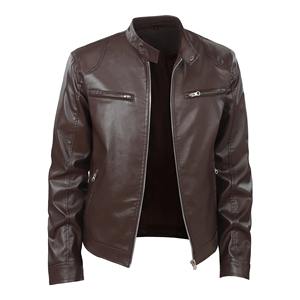 Chaqueta de cuero de talla grande de alta calidad para hombre, ropa de abrigo a prueba de viento con cierre de cremallera, transpirable, ropa de carreras para motocicleta - Product Image 4