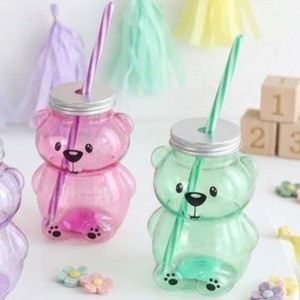 CASAMAX WL AD-0526 Botella de Plástico con Forma de Oso para Bebidas, 380 ml, para Niños, Viajes, Premium, Creativa, Moderna y Colorida - Product Image 2