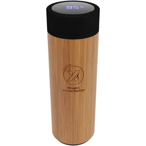 Bouteille d'eau thermique en bambou D11, gourde intelligente personnalisée avec gadgets sur mesure - Product Image 1