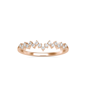 Bague de mariage en or massif 14 carats avec demi-éternité ronde de 0,10 CTw cultivée en laboratoire avec certification SGL pour femmes - Product Image 1