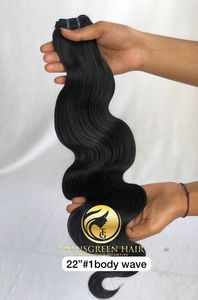 Visón camboyano donante único 22 ''cuerpo ondas paquetes templo indio cutícula alineada suave crudo pelucas humanas Color #1 para exportación - Product Image 6