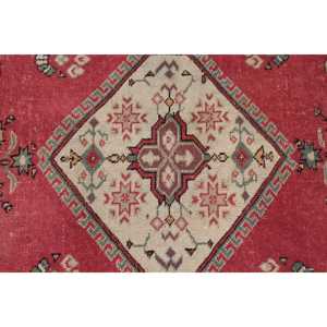 พรมวินเทจขนาด 4.3x6 ฟุต, พรม, พรมลายปะติดสีแดงทำจากขนสัตว์ - Product Image 5