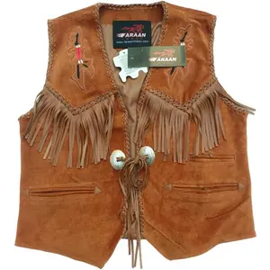 เสื้อกั๊กหนังสไตล์ตะวันตกสำหรับผู้ชายและ Beaded2023สไตล์วินเทจสไตล์ตะวันตก - Product Image 1