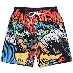 Pantalones cortos de entrenamiento de secado rápido para hombre, pantalones cortos deportivos con estampado de dibujos animados, pantalones cortos deportivos sublimados de Color sólido - Product Image 1