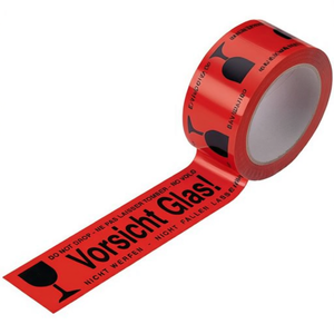 ENVIROPACK Red <b>PVC</b> Warning Tape 66 m Length Caution Glass 48 mm Width Office Adhesive <b>Roll</b> - Product Image 3