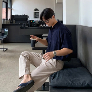 [NUEVO] NH54 Camisa de manga corta hecha de lino transpirable suave que ofrece comodidad ligera y estilo de verano refinado - Product Image 2