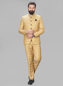 ชุดสูทโพลีเอสเตอร์คอปกลายตามแบบธรรมดาของผู้ชายชุดยาวปกติพร้อมคุณสมบัติระบายอากาศสวมใส่อย่างเป็นทางการ - Product Image 3